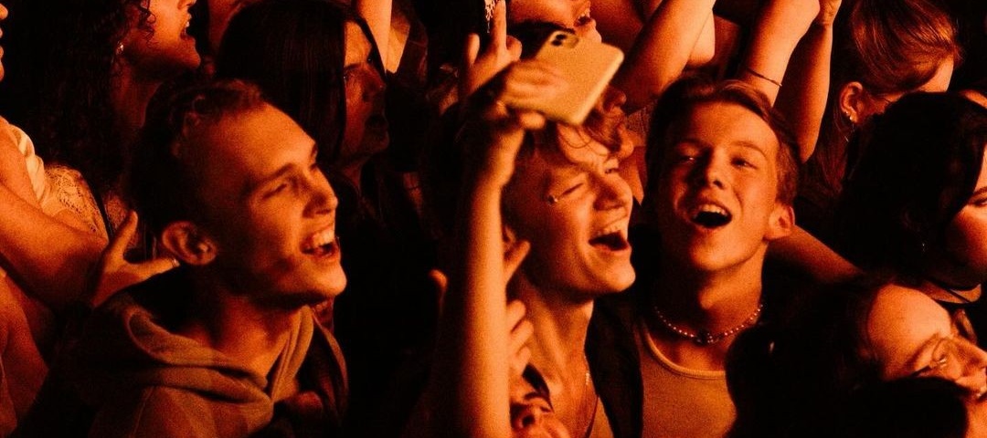 Grupo de chicos en un concierto