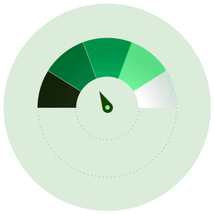 Icono de un reloj con aguja y diferentes franjas
